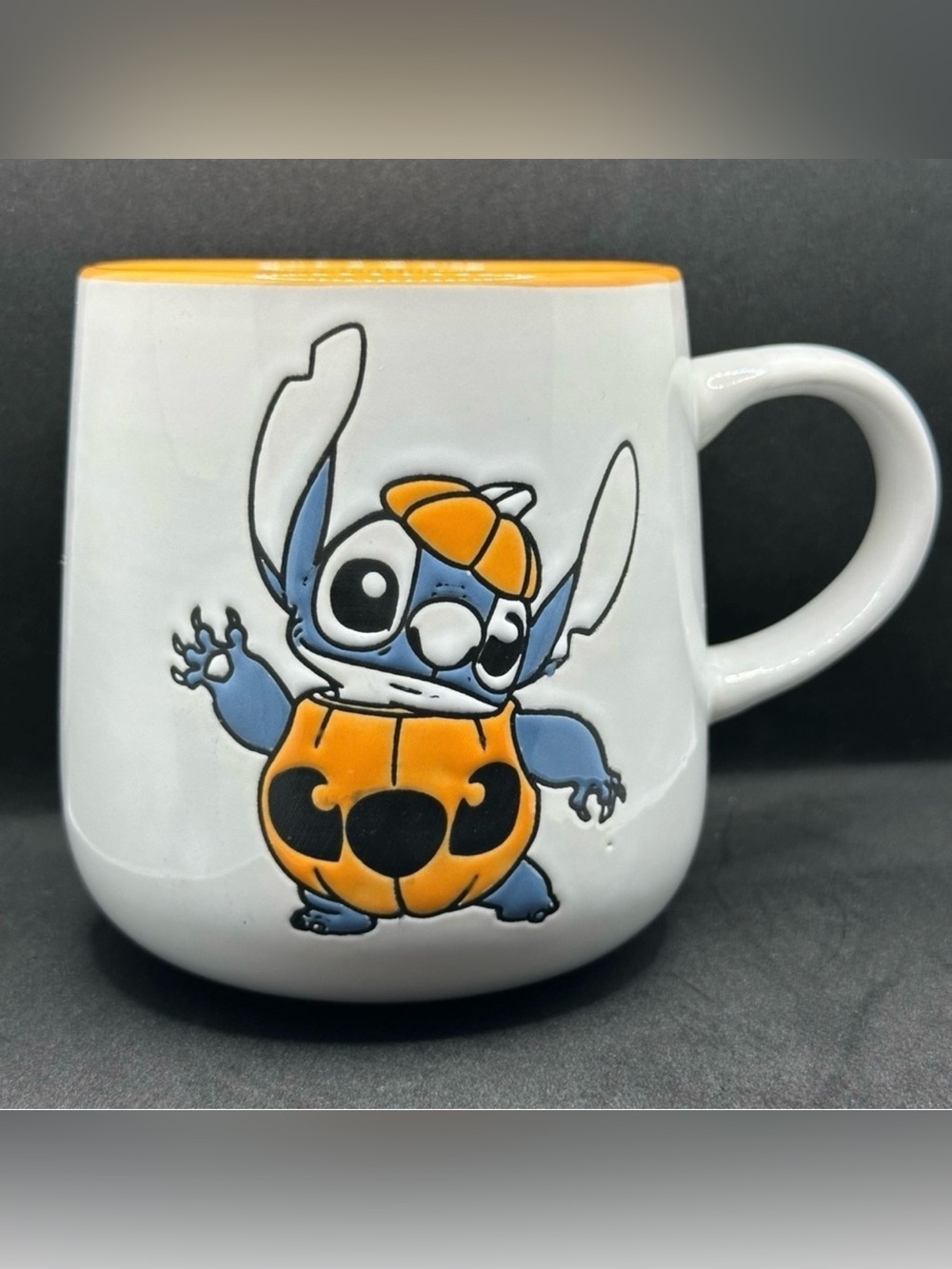 Disney Stitch Halloween Pumpkin Ceramic Coffee Mug Zrike Brands NEW